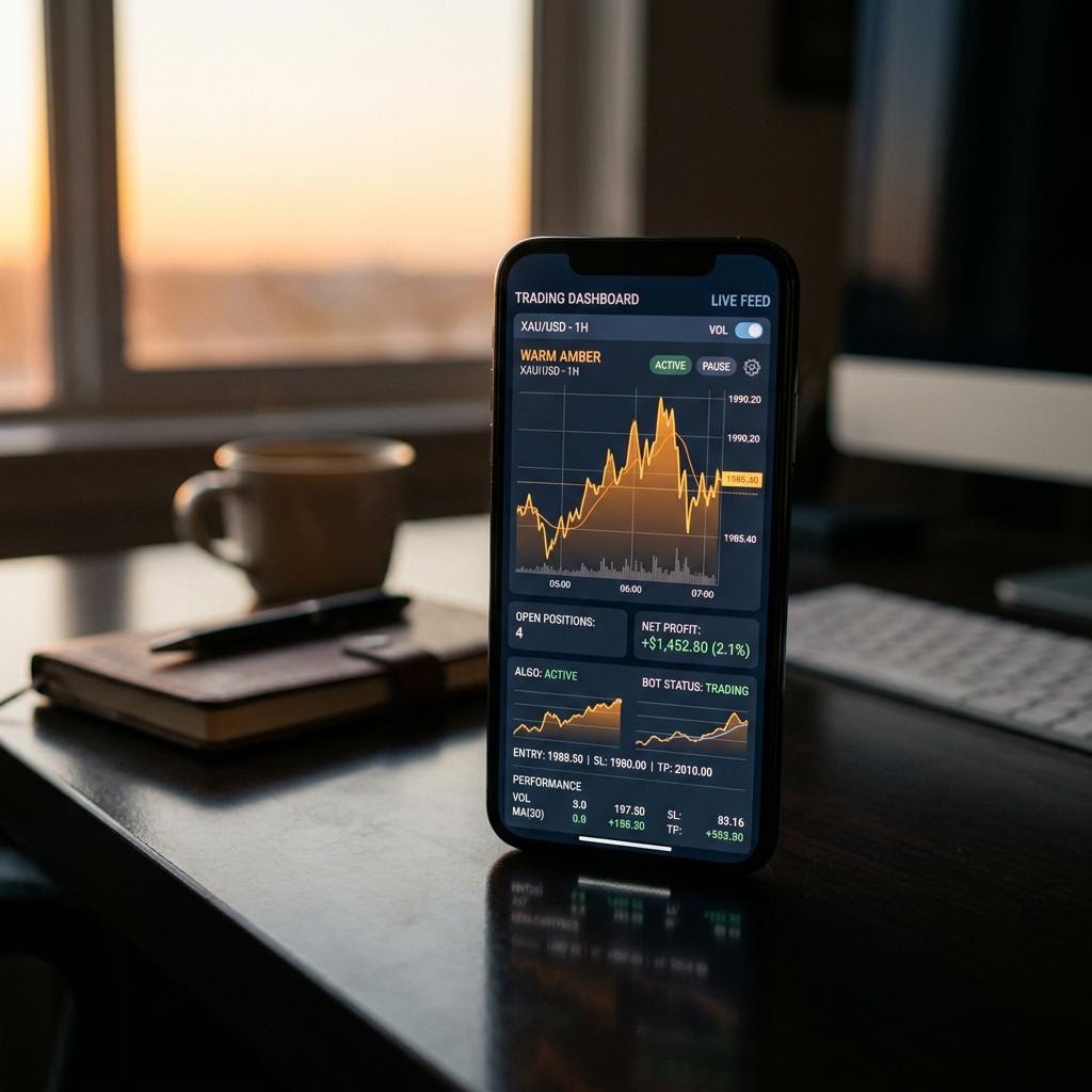 Interface de la plateforme de trading crypto IA Lavunor sur smartphone